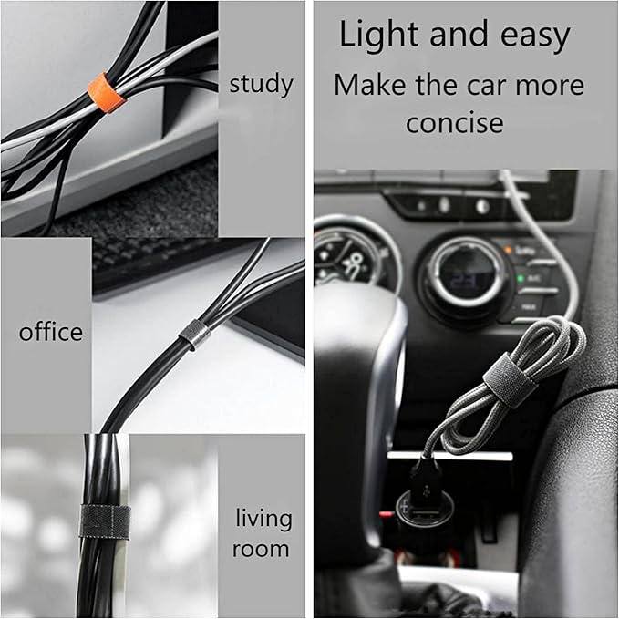 54 Yards x 1/2 Inch Reusable Cable Ties - BSELEYY Adjustable Cord Straps Cable Management Tape Cord Organization Straps Hook Loop Tape Cord Wrap for Home,Office, Wire Bundling (27Yd x 2 Rolls)