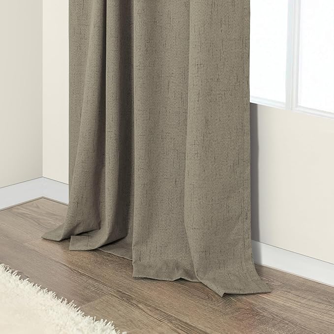 Pitalk 108 Inch Curtains 2 Panel Set Burg Modern Earthy Earth Tone Decorative Dark Out Taupe Curtain for Bedroom Heat Cold Blocking Window Coverings 9ft High Ceiling Drapes for Living Room Back Tab