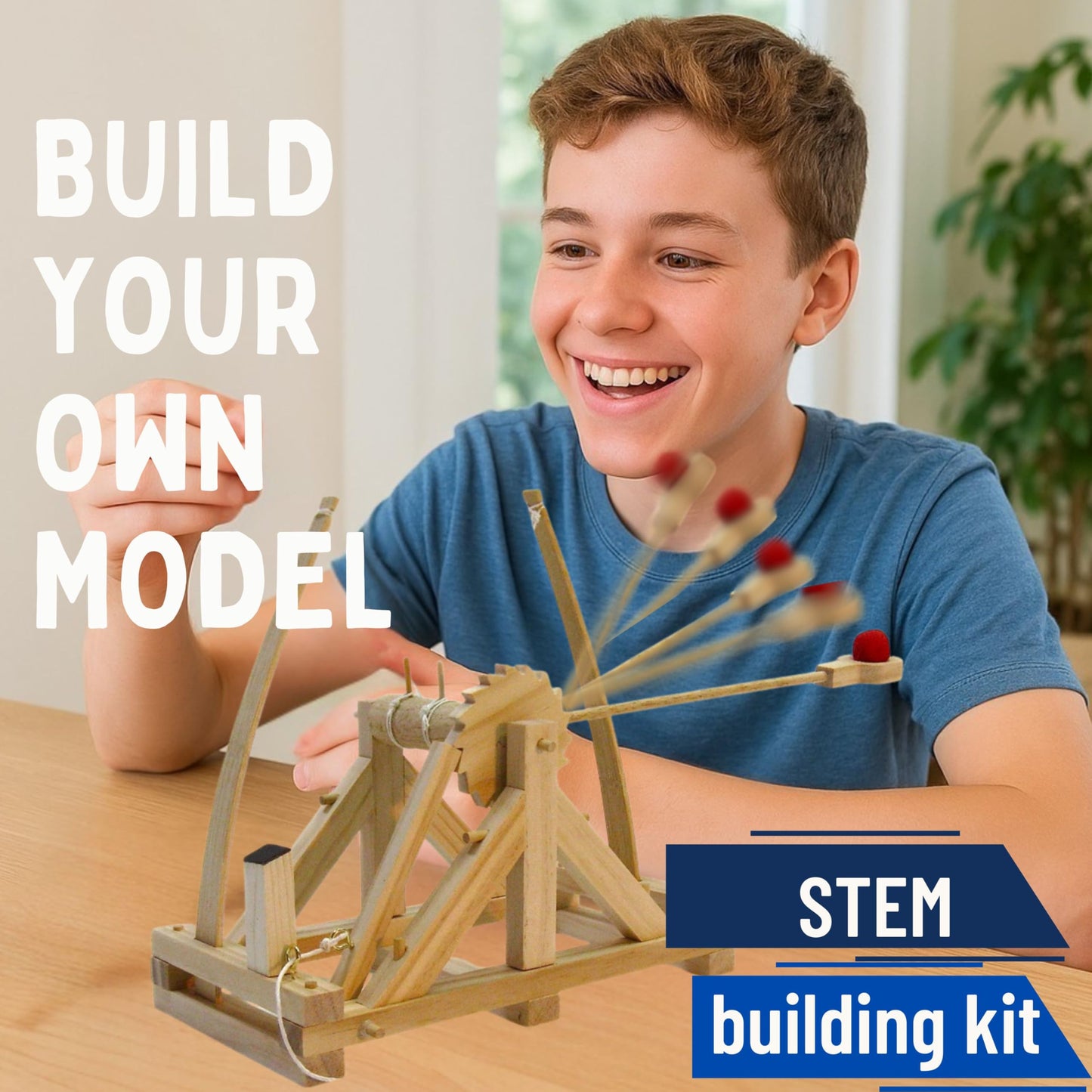PATHFINDERS STEM Kits – Leonardo da Vinci Catapult kit | Trebuchet Science Kits for Kids Age 12-14 | Toys for Ages 8-13 Physics Toys | Kids Engineering kit | Learning Resource | Engineering