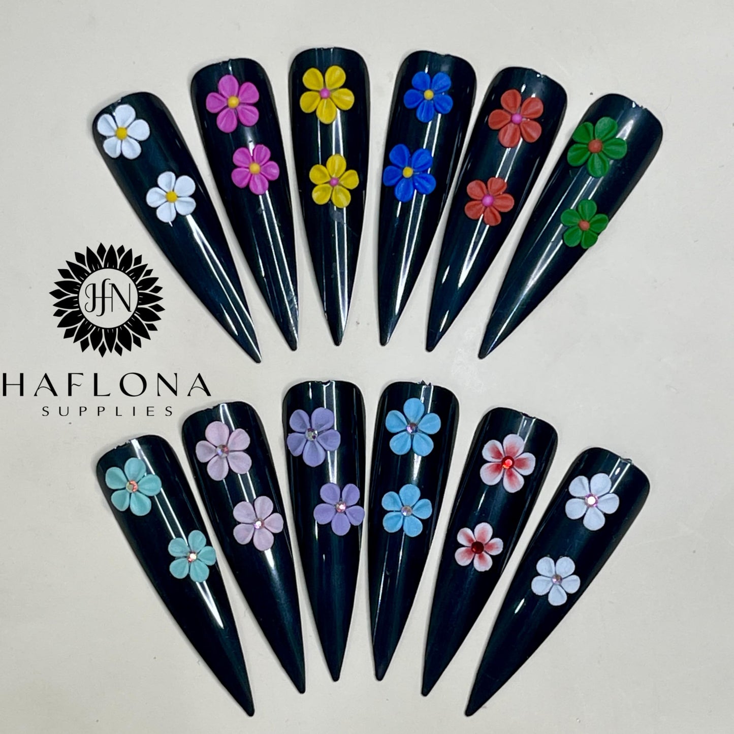 HaFloNa- Enhance Your Artistic Projects with 3D Acrylic 48Pcs Tiny Apricot Flowers Handmade -The Kit Short & Medium Size Set 3D Flowers for Nails Designs (48Pcs Tiny Apricot Blossom)