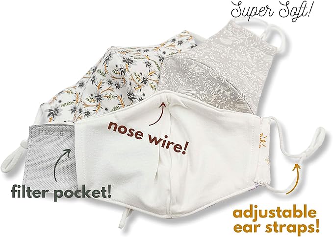 HOPE LOVE SHINE Fabric Reusable Face Masks Adjustable Cotton Handmade