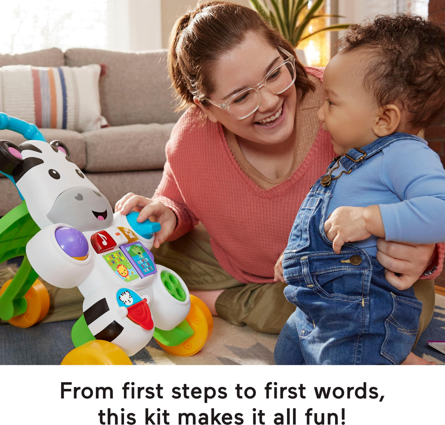 Fisher-Price Baby & Toddler Play Kit Let’s Walk & Talk Gift Set, Developmental Toys & Activity Guide for Infants Ages 9+ Months