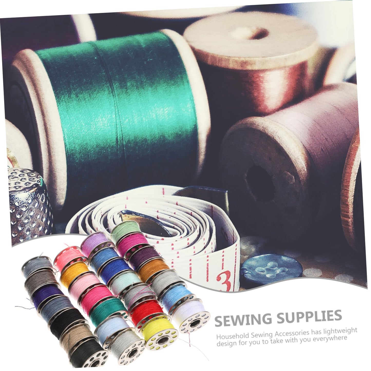 STOBOK 60pcs Sewing Thread Set for Household Use Portable Sewing Kit with Lightweight Design for Beginners and Daily Repairs