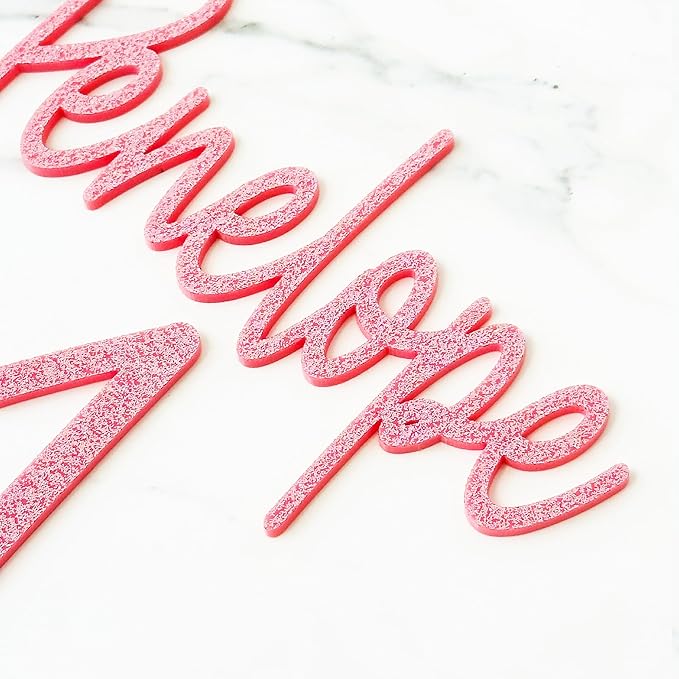 Custom Cake Name Sign | Acrylic Cake Name Plaque | Personalized Cake Name Plate Plaque | Cake Letters | Cake Decoration for Birthday BabyShower Wedding