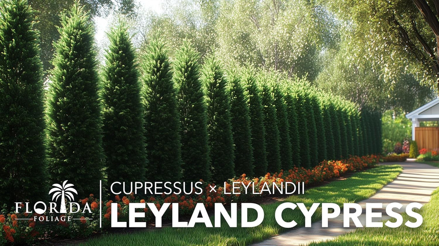 Leyland Cypress | 10 Live Plants | Cupressus × leylandii | Fast Growing Evergreen Trees | Privacy Hedge Plants for Landscaping