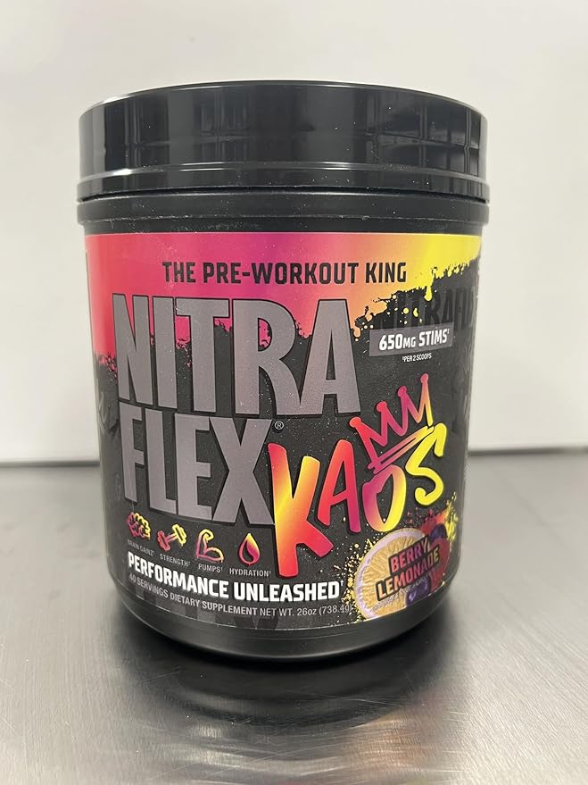 GAT SPORT Nitraflex KAOS Berry Lemonade Pre-Workout Powder,