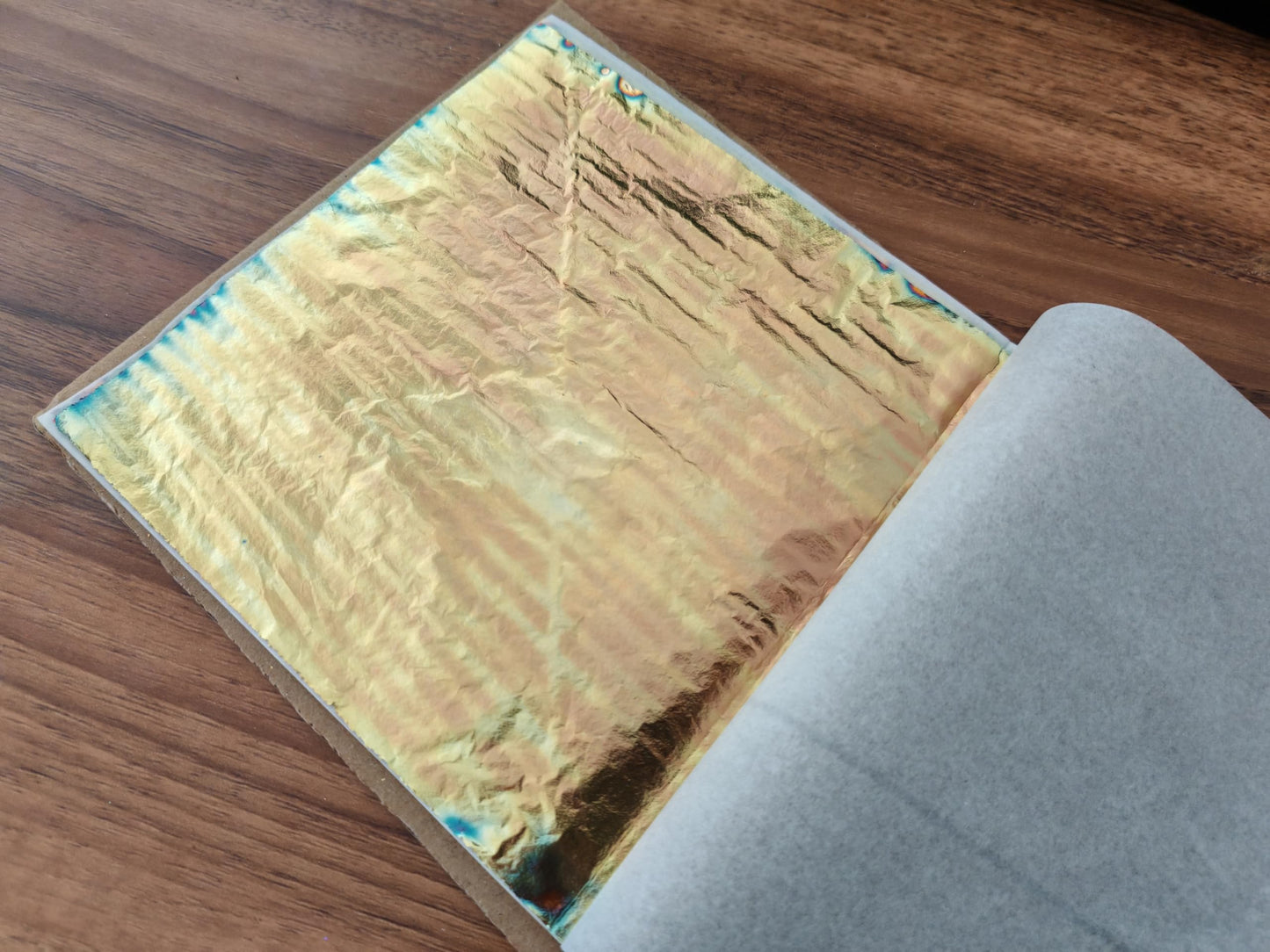 JINRUISI Variegated Gold Foil Leaf 50 Sheets Booklet Colorful Imitation Gold Leaf Gilding Craft Decoration Art (Autumn Harvest)