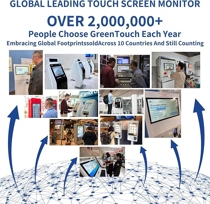 GreenTouch 17 Inch 10 Points Open Frame Industrial Touch Monitor - PACP -1280X1024-LED Display Metal Housing with HDMI,DVI,VGA Port Built-in