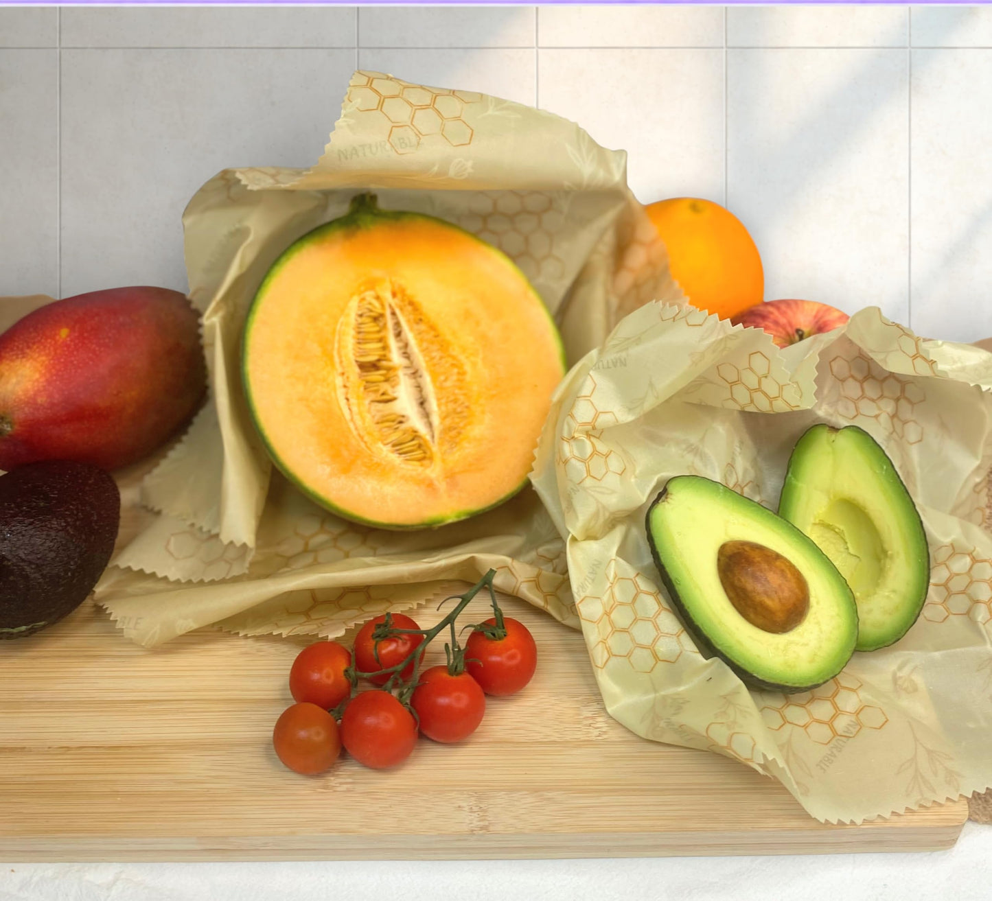 Beeswax Bread Bag for Homemade Bread & Beeswax Wrap Set, 2 XL Sourdough Bread Bags + 2 Beeswax Wraps for Food | Keep Bread Fresh, Breathable, Reusable & Less Waste Storage for Home Bakers (Beige)