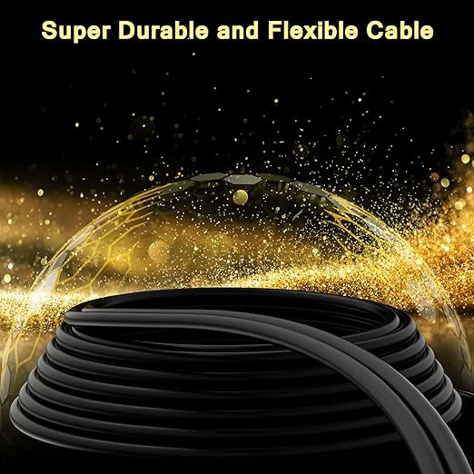 Mygatti Cable 40 FT, 90 Degree Right Angle to Stereo Audio Cable, Zinc Alloy Shell, Gold-Plated Plug, Audio Cord, for Home Theater, Subwoofer, HDTV, Amplifier, Hi-Fi System, Car, Speaker