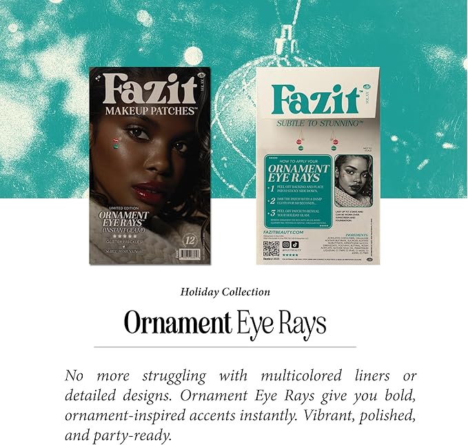 Fazit Makeup Patches - Ornament Eye Rays - Glow Up Make-Up Patches - Cute Glitter Makeup Accessories for Women - Cosmetic Glitter for Face