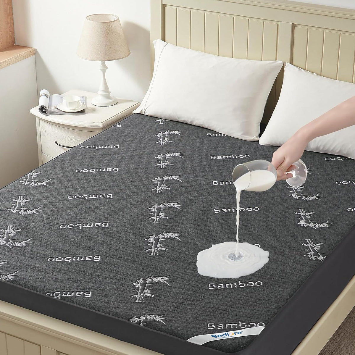 California King Size Waterproof Mattress Protector Bamboo Viscose