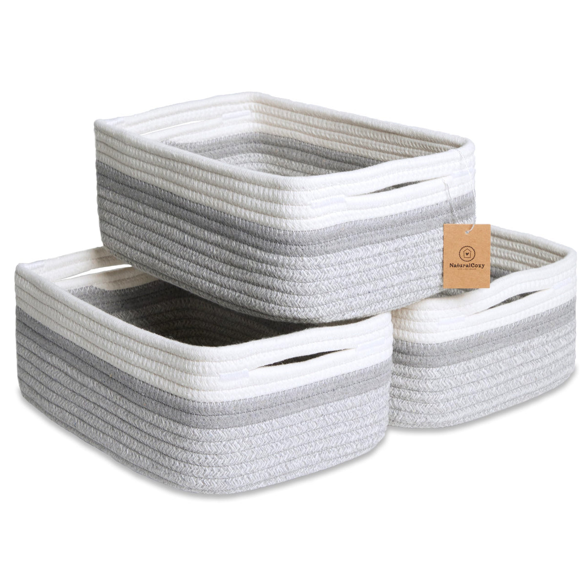11.8"x8"x4.5” Storage Baskets for Shelves 3 Pack (3 Count)