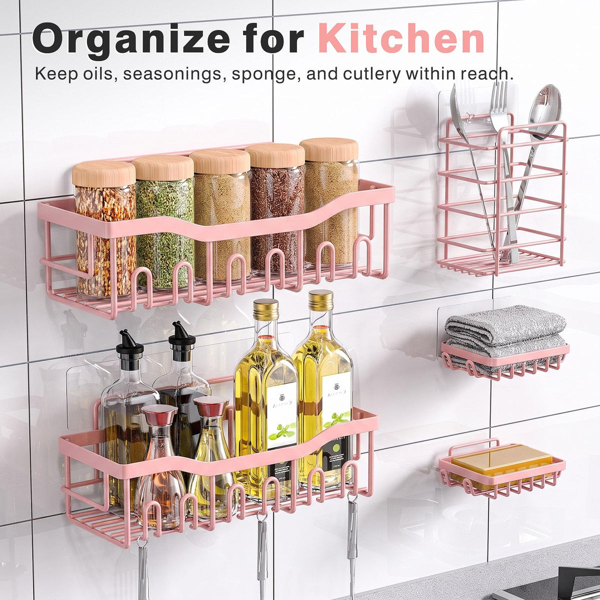 5 Pack Rustproof Stainless Steel Shower Caddy (5 Count)