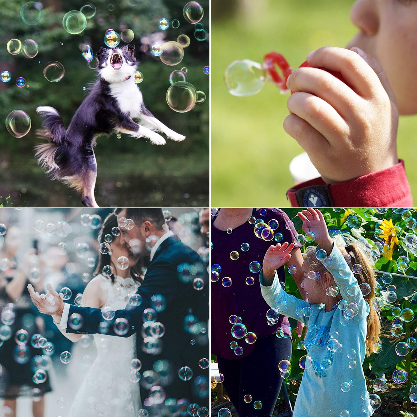B bangcool Bubble Wands Set - Big Bubbles Wand Funny Bubbles Maker with Tray, Nice for Outdoor Playtime & Birthday Party & Games, Suitable for All Age People