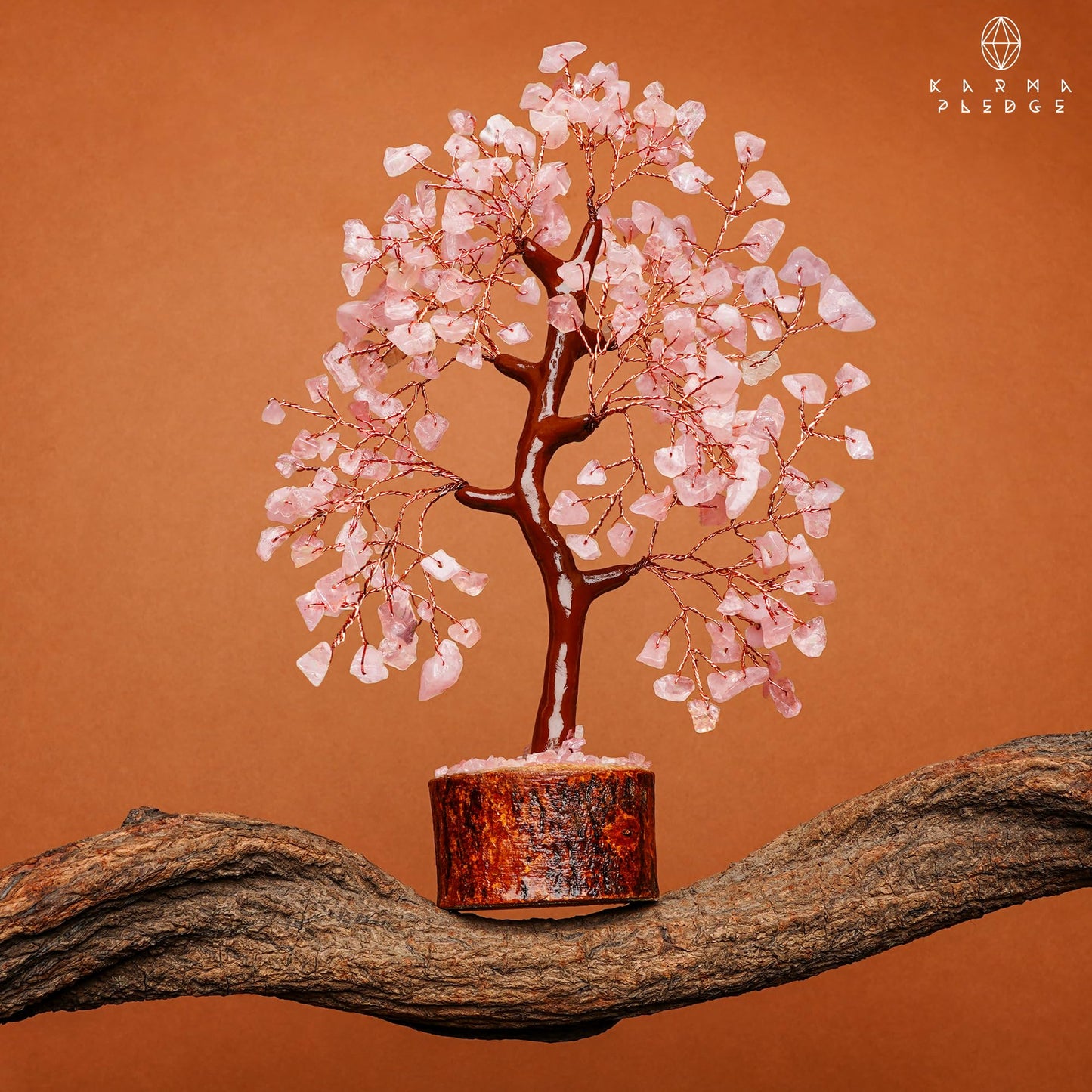 Rose Quartz Crystal Tree of Life Birthday Gifts for Women, Men, Handmade Home Decor, Office Decoration, Healing Crystal Chakra Tree for Money, Positivity, Reiki, Good Luck Gifts for Her, Mom & Dad