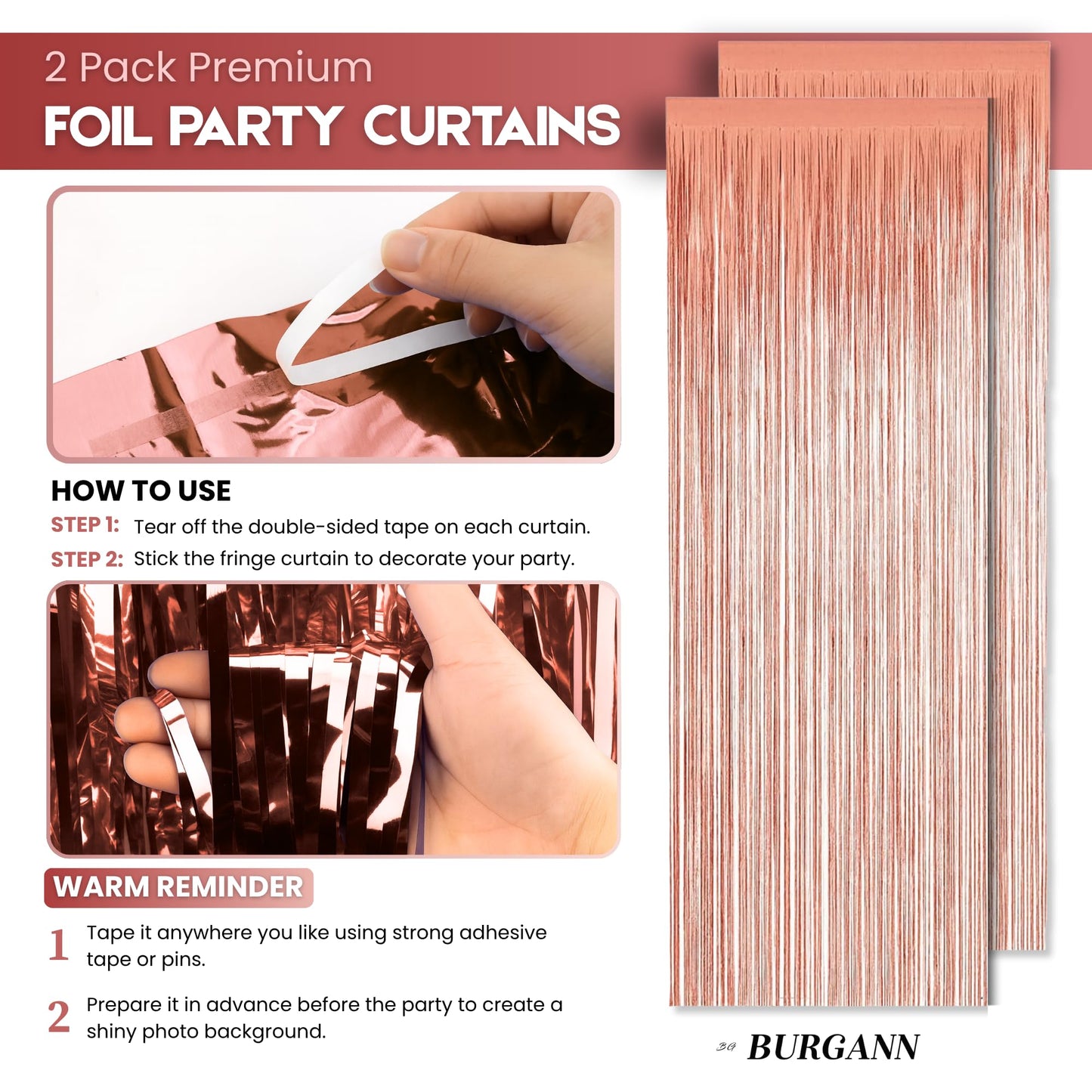 BURGANN Rose Gold Birthday Party Decorations Set, White Silver Gold Balloon Garland Kit with Banner, Crown, Champagne Bottle, Foil Backdrop