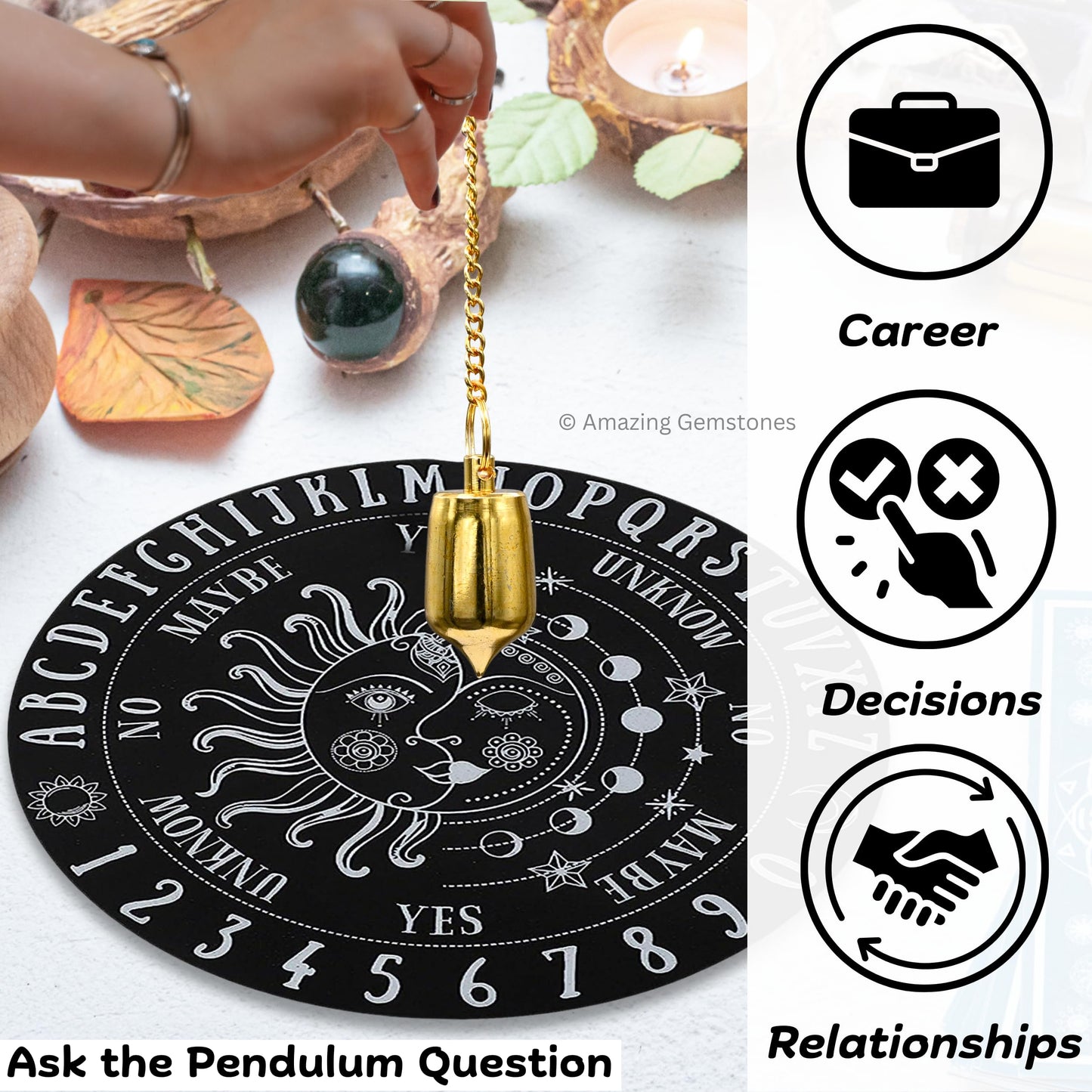Amazing Gemstone Healing Metal Pendulums for Divination, Gold Pointed Drum Steel Copper Pendulum High Energy Pendulo de Bronce Pendulos de Mesa MP93