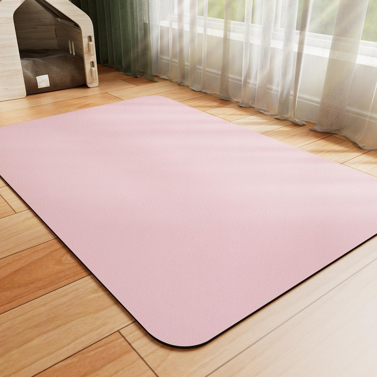 HotLive Dog Food Mat - Absorbent Cat Mat for Food and Water, No Stains Pet Feeding Bowl Mat, Easy to Clean Pet Placemats, Quick Dry Dog Water Dispenser Mat for Messy Drinkers | Paw Black 16"x 24"