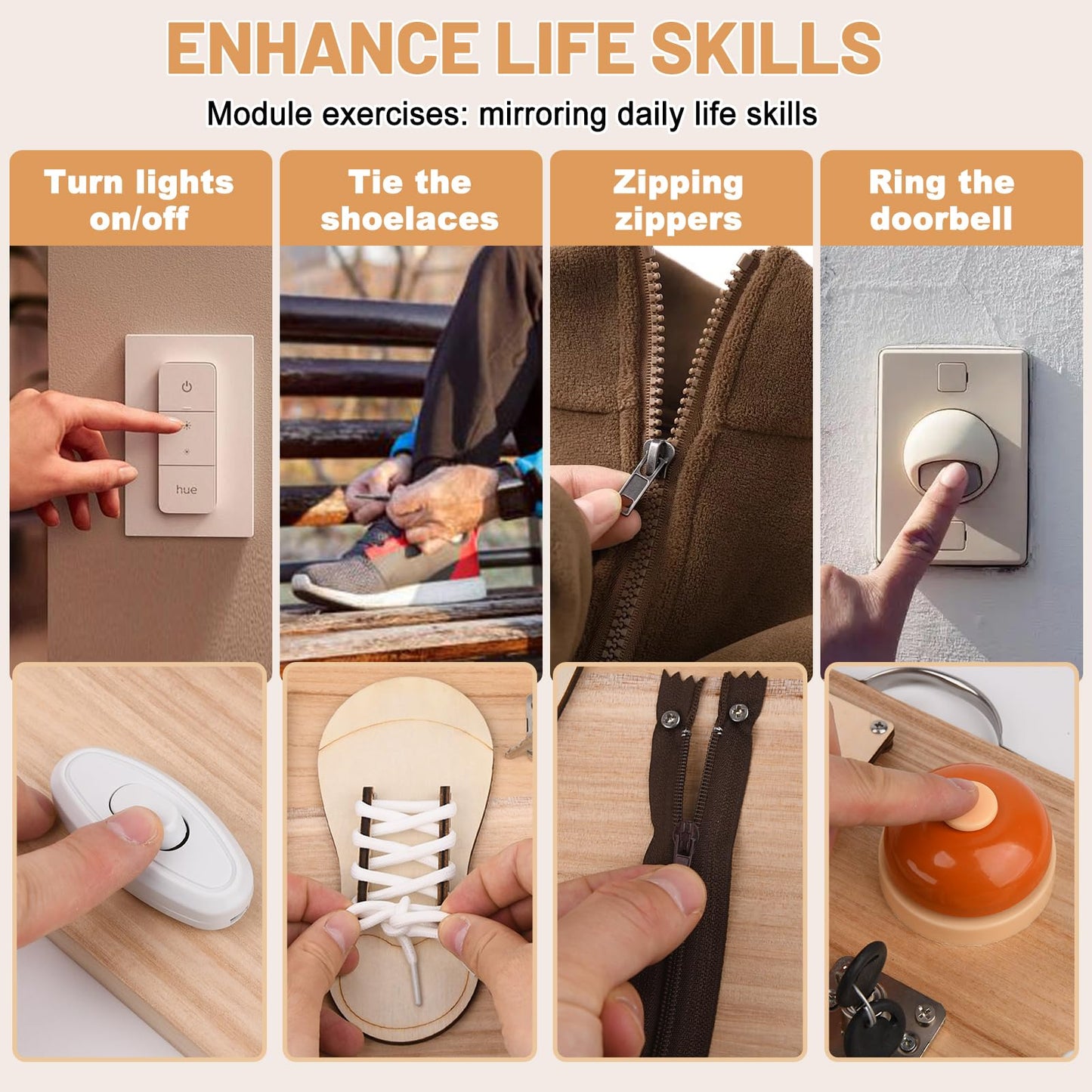 Fi/dg/et B/oa/rd for Seniors to Enhance Life Skills, Assistive Product for Home Use