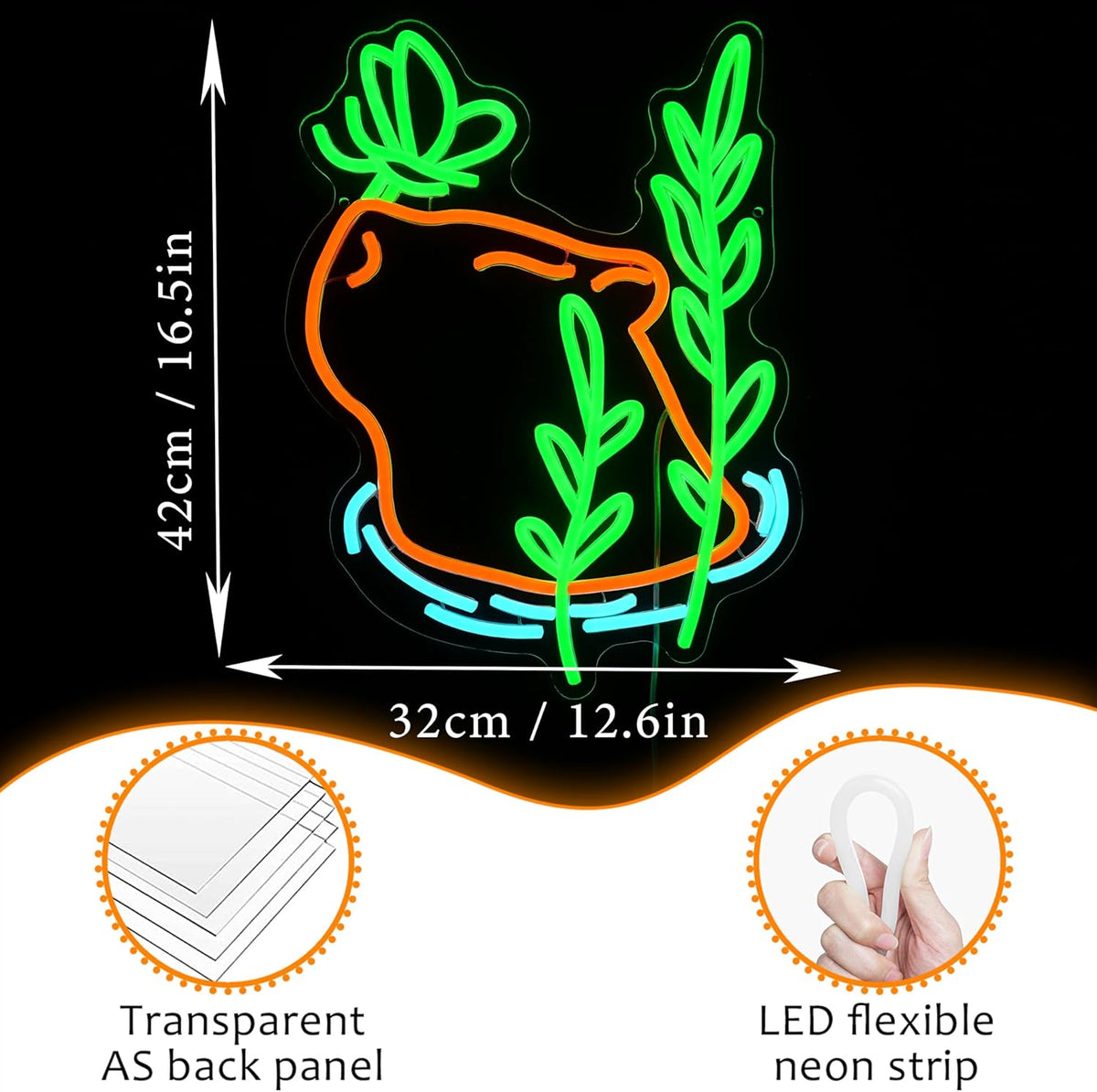 LISIGNVE Capybara Swim Neon Sign Butterfly Led Sign Dimmable Switch Cartoon Animal Neon Light Sign for Children’s Room Cute Capybara Neon Light for Bedroom Pet Shop Water Park Wall Decor
