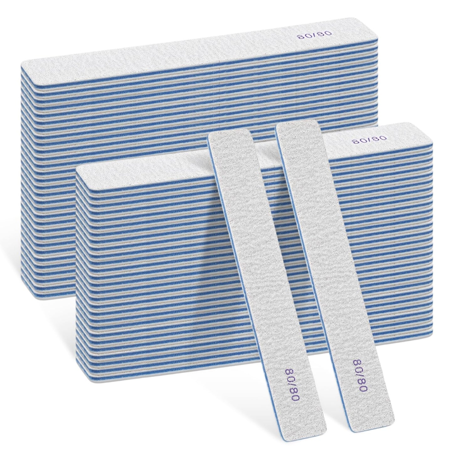 60 PCS 80/80 Grit Nail Files, Professional Double Sided Acrylic Nails Emery Boards for Acrylic Nails, Fake Nails, Manicure Tools
