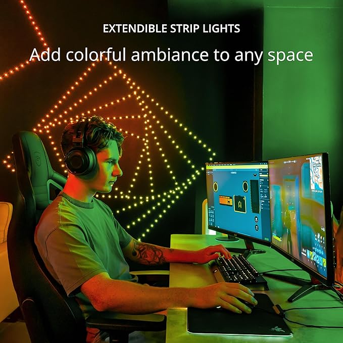 Twinkly Dots String Lights App-Controlled Flexible LED Color Changing String Lights, 60 RGB (16 Mil. Colors). 60 LED / 10 Ft Black Wire. USB-Powered Indoor Smart Home Lighting Decoration