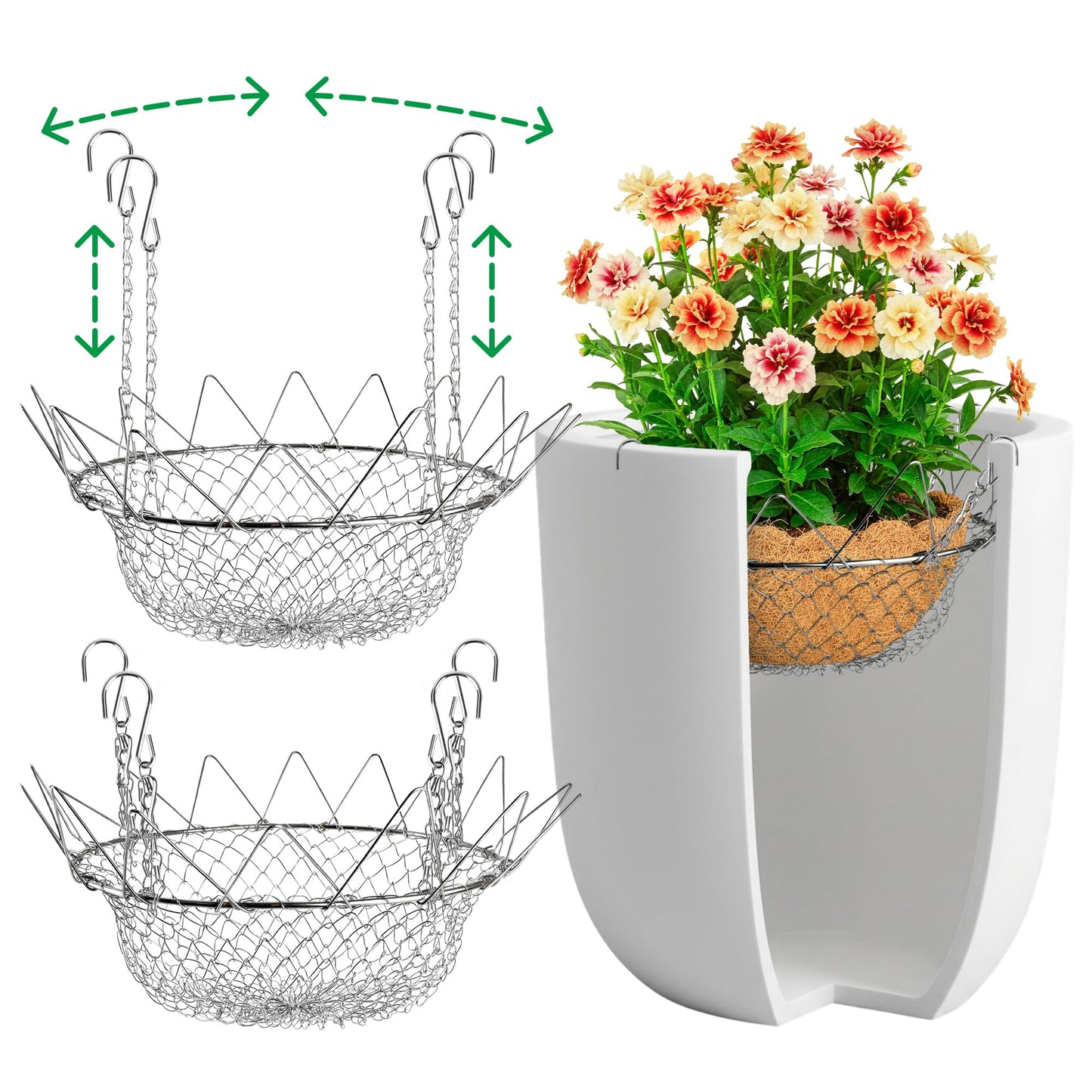 UCandy Pack 2 Adjustable Planter Insert for Pots Any Height, Plant Risers for 12-18" Wide Top Opening Pots,Wedding & Party Decor