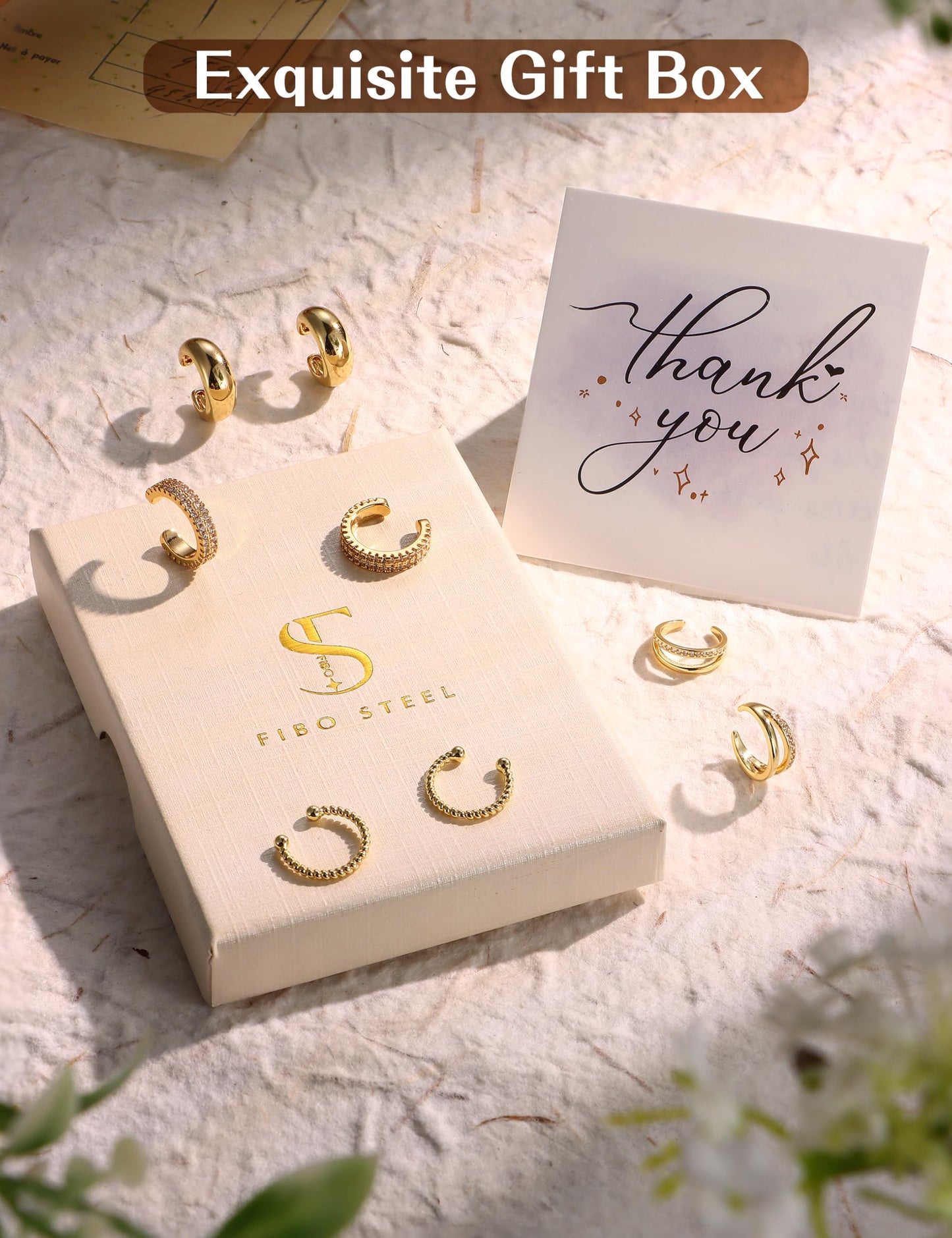 4 Pairs Ear Cuffs Non Piercing - Silver Plated Ear Cuffs Earrings for Women Trendy Ear Cuff for Non Pierced Ears Clip On Carrtilage Earring Lightweight Adjustable Fake Earrings Set Trendy