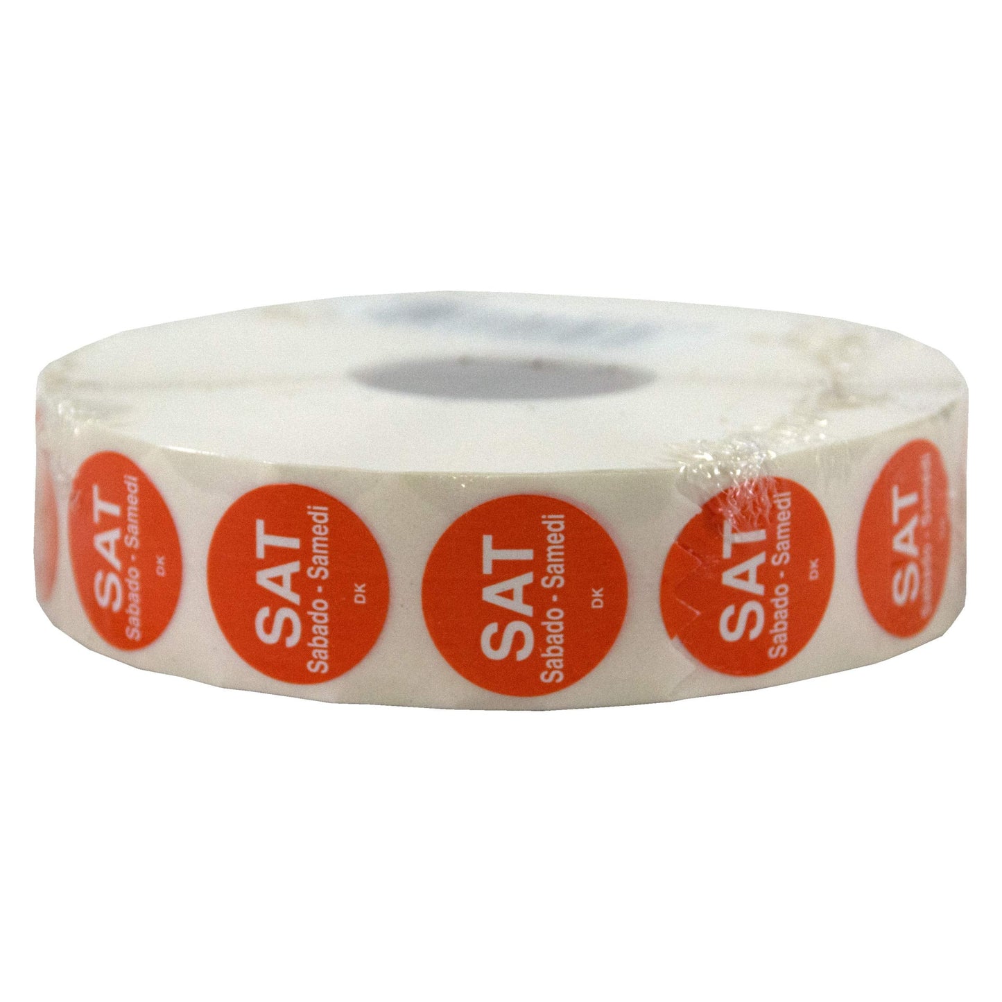 DayMark Day of the Week Permanent Label, Saturday, 3/4" Circle, Orange (Roll of 2000)