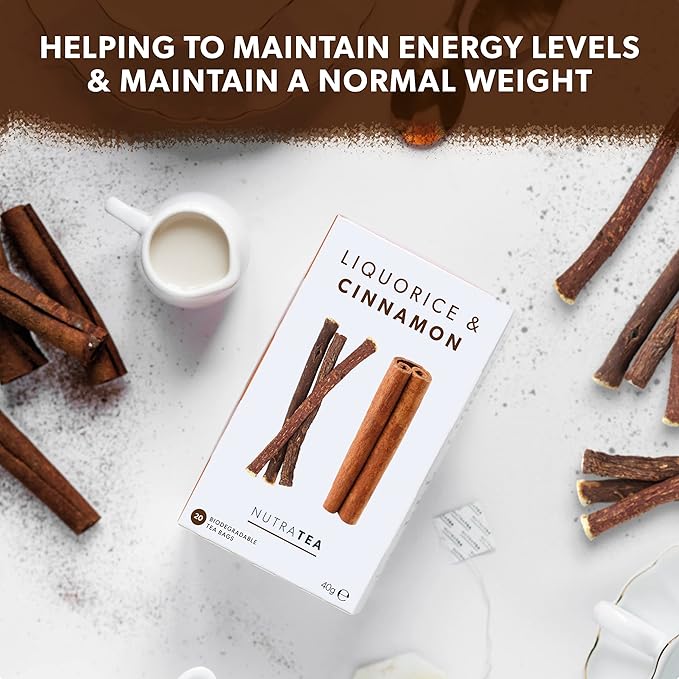 Nutra Tea - Liquorice & Cinnamon Tea | Licorice Tea | Cinnamon Tea - 40 Tea Bags - Herbal Tea - (2 Pack)