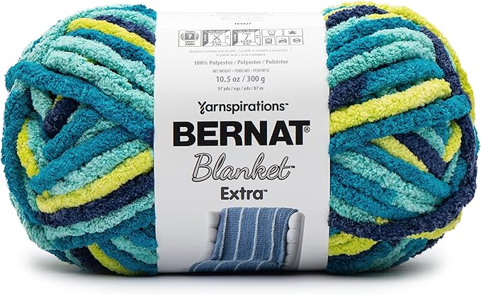 Bernat Blanket Extra Seaside Brights Yarn - 10 Pack of 300g/10.5oz - Polyester - 7 Jumbo - 97 Yards - Knitting/Crochet