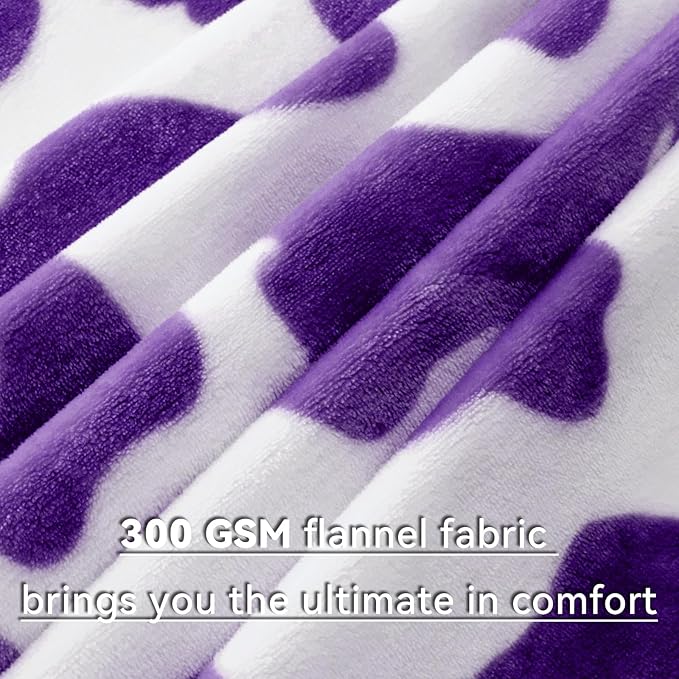Purple Fuzzy Blanket for Girls - Plush Fleece Throw for Teens, Kids Bedding & Birthday Gifts - Soft Lavender Bed Decor 40"x50"
