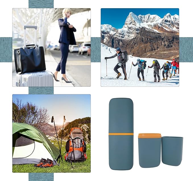 Travel Toothbrush Cup Case, Toothbrush Travel Container Portable Travel Toothbrush Holder Toothpaste Storage for School Camping Business Trip Bathroom