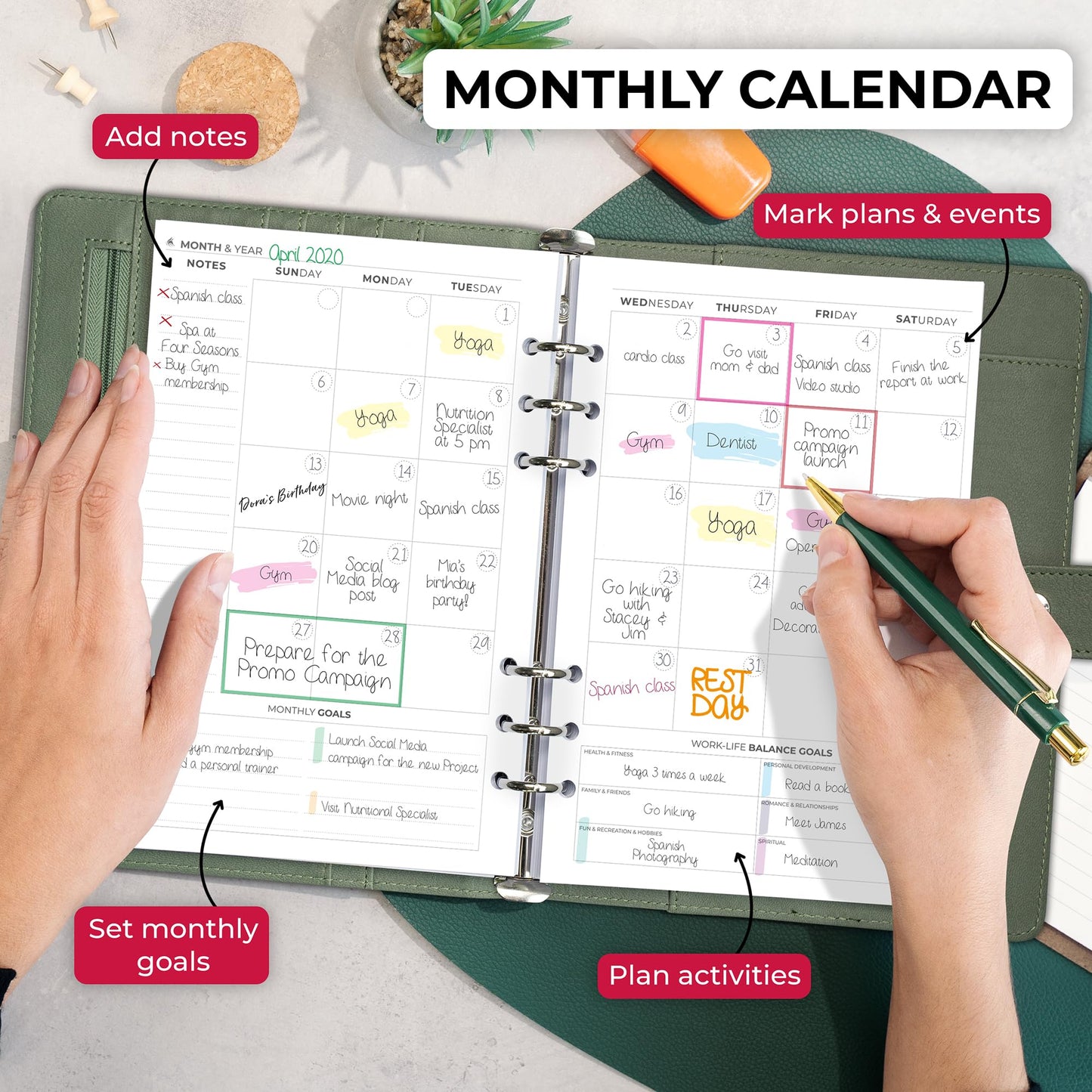 Clever Fox Weekly Planner Binder – Goal Setting Planner for Time Management & Weekly Tasks – Work & Life Organizer with To Do List & Habit Tracker – Undated, 7″ x 9″ Hardcover (Cypress)