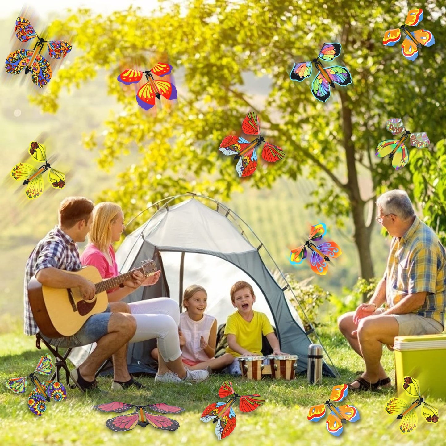 LOMIMOS 20PCS Flying Butterfly, Magic Wind Up Butterfly Toy Gift for Kids Surprise Explosion Box Wedding Birthday Party Book Greeting Card(20 Styles)