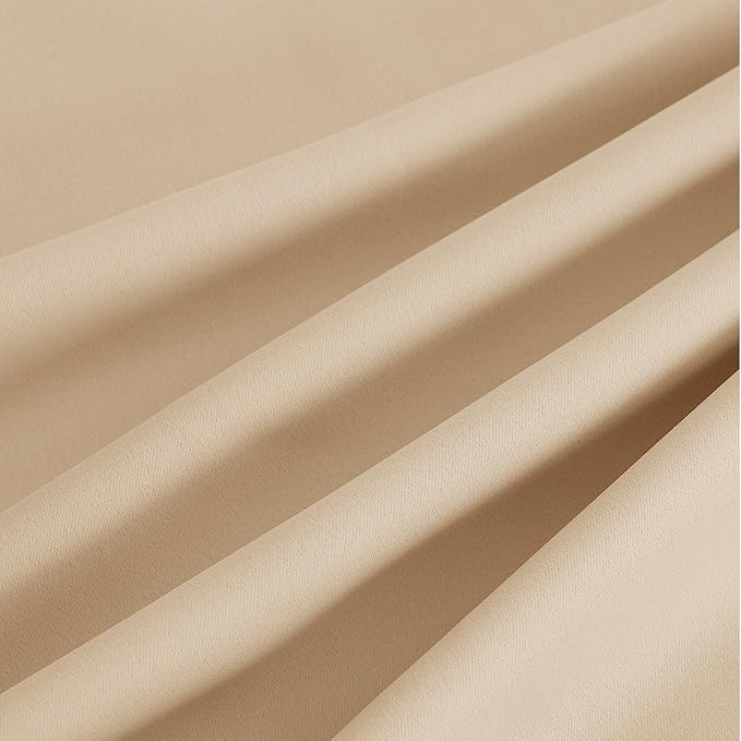 NICETOWN Blackout Curtains Grommet 2 Panels 72 Inches Long, Biscotti Beige