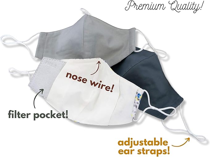 HOPE LOVE SHINE Fabric Cotton Facemasks Adjustable Pack of 4