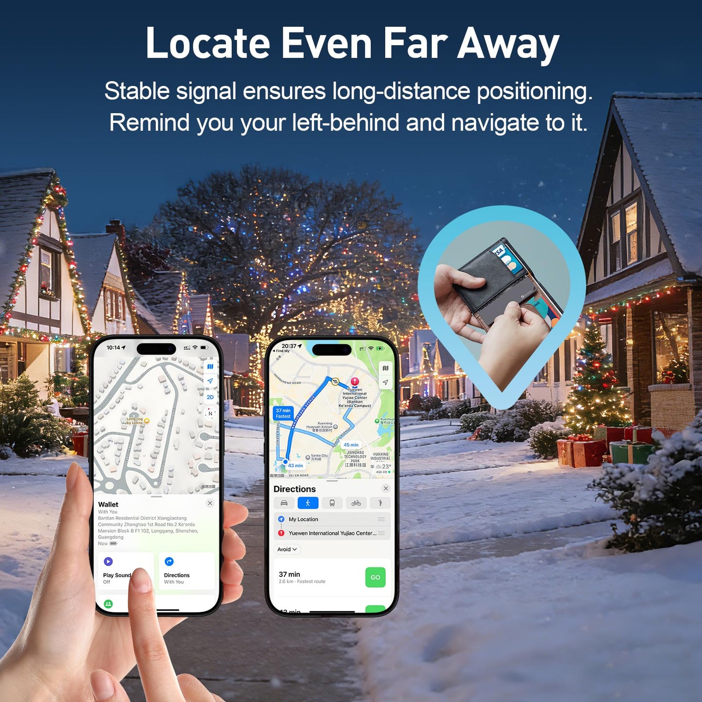 2026 [Apple MFi Certified] (iOS Only) Bluetooth Tracker Smart Card for Apple Find My iPhone Ultra-Thin Wallet GPS Tracker, 5-10 Years Staying Power, Keys Finder & Item Locator for Keys, Bags, Passport