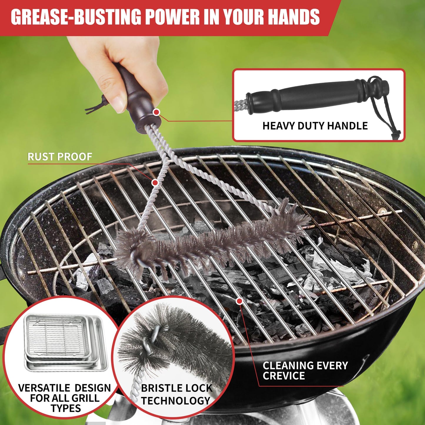 Griddle Cleaning Kit for Blackstone, 18 Pieces Flat Top Grill Cleaning Kit with Durable Scraper, Grill Brush, Cleaning Brick and Scouring Pads, Griddle Accessories Set for Easy Restoration