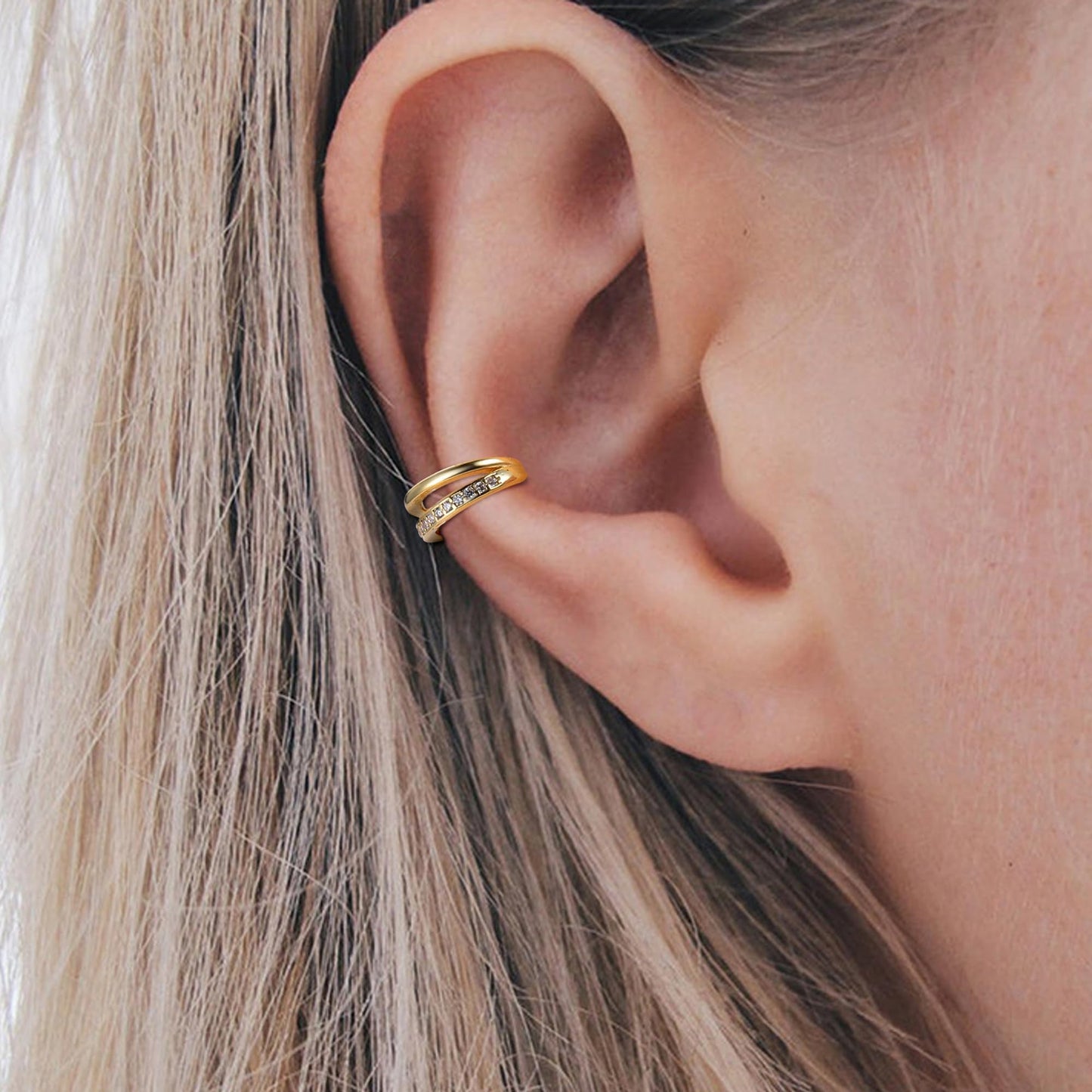 IRONBOX 9Pcs Ear Cuff Earrings for Women 14K Gold Ear Cuff Non Piercing Cartilage Clip Cuff Earrings Fake Earrings