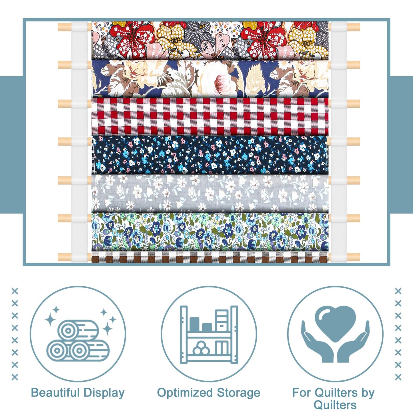 Anglechic 20-Shelf Hanging Wall Fabric Organizer, Over The Door Cloth Organizer with 4 Hooks, Closet Hanging Fabric Storage for Sewing & Quilting Collection(13.8 Inch)