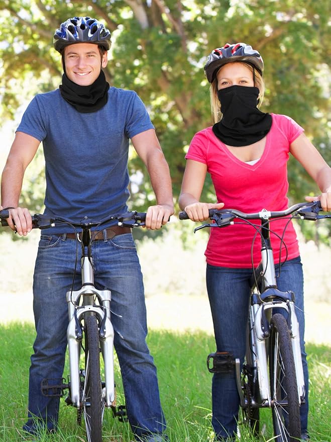 Geyoga 16 Pieces Winter Face Mask for Men UV Protection Mask Sunscreen Breathable Windproof Neck Gaiters Scarf Fishing Cycling Running (Black)