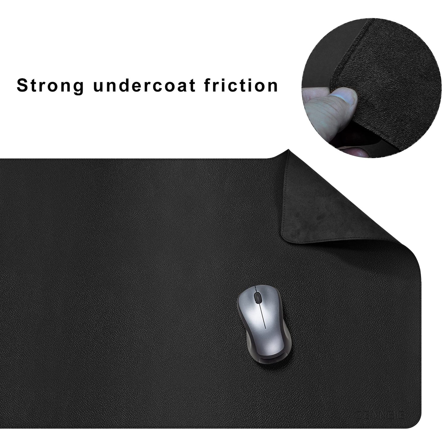CENNBIE Leather Desk Mat,55" x 19.6" Extra Large Desk Pad Blotter Protector, Extended Non-Slip Mouse Pad, Waterproof PU Leather Desk Mat on top of desks Large for Office and Home (Black)