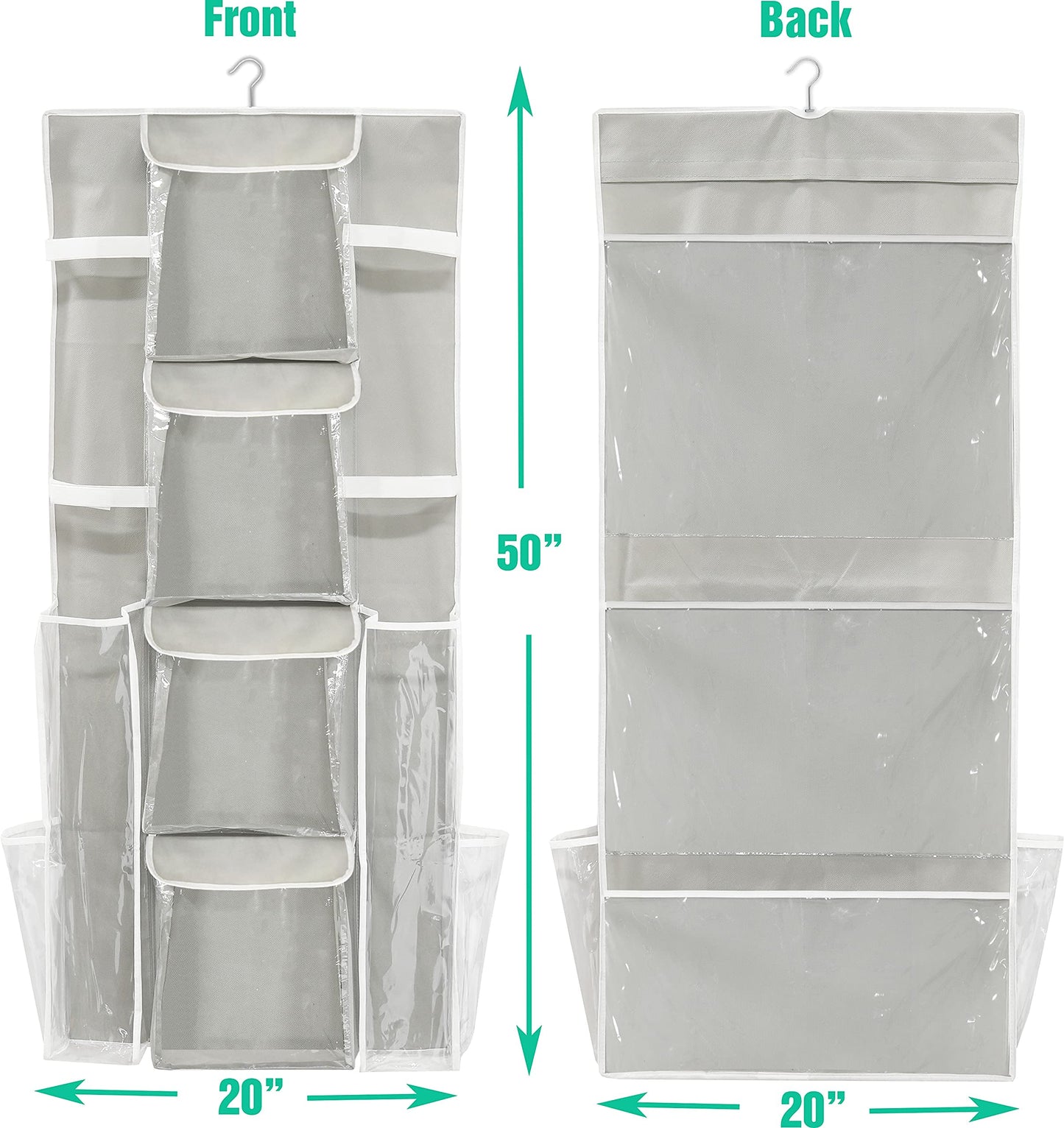 Simple Houseware Double-Sided Hanging Gift Wrap Organizer Storage Pockets, Gray (Set of 1)