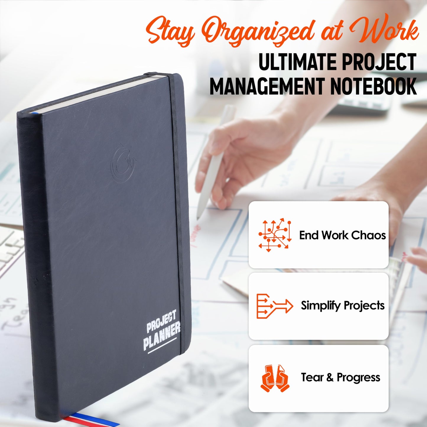 Project Planner: Management Notebooks Organizer & Work Log Book Tracker With Checklist Brainstorming for Entrepreneurs, Managers & Small Business Owners