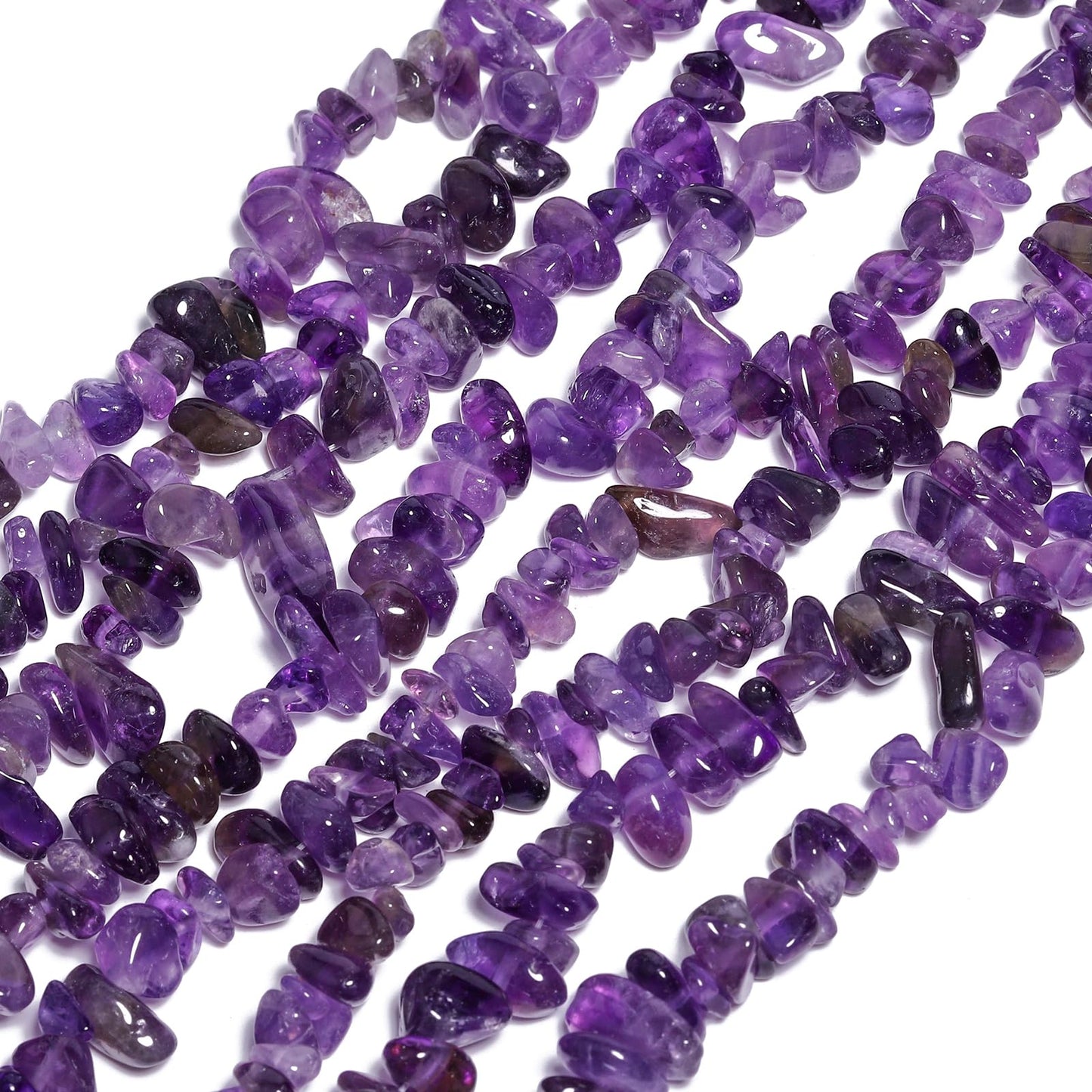 NITOPUPU 30in Amethyst Natural Chip Stone Beads 5-8mm About 230pcs, Irregular Drilled Purple Bead for Bracelets Jewelry Making Supplies for Adults, DIY Crafts.