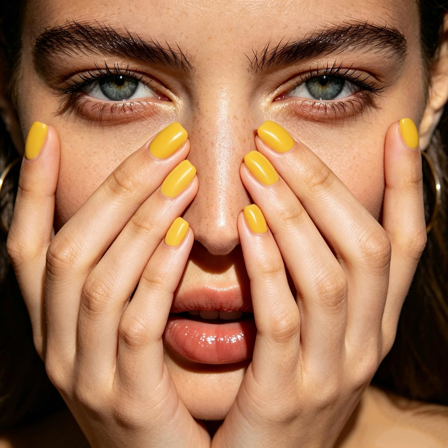 C.Z.Z.T.T.NAILS press on nails Summer Sunshine Yellow Square Round Wearers | Energizing Fingertip Light Up Your Moments