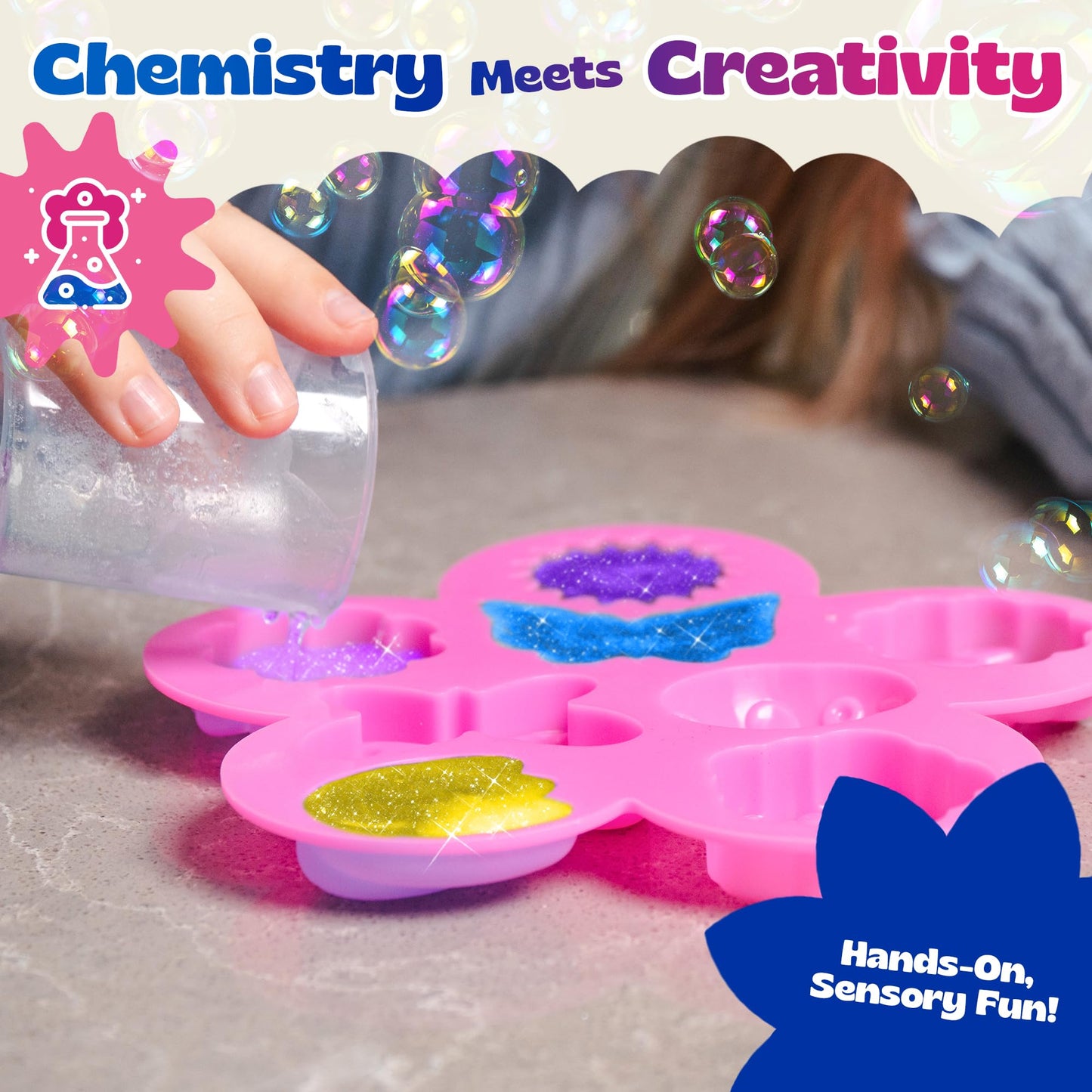 Pinwheel Crafts DIY Soap Making Kit for Kids Ages 5 6 7 8-12+ with Molds, Scents, Dye, Glitter, Foaming Net - Flower Soap Making Kits for Adults Beginners Great for Science Projects and Crafts