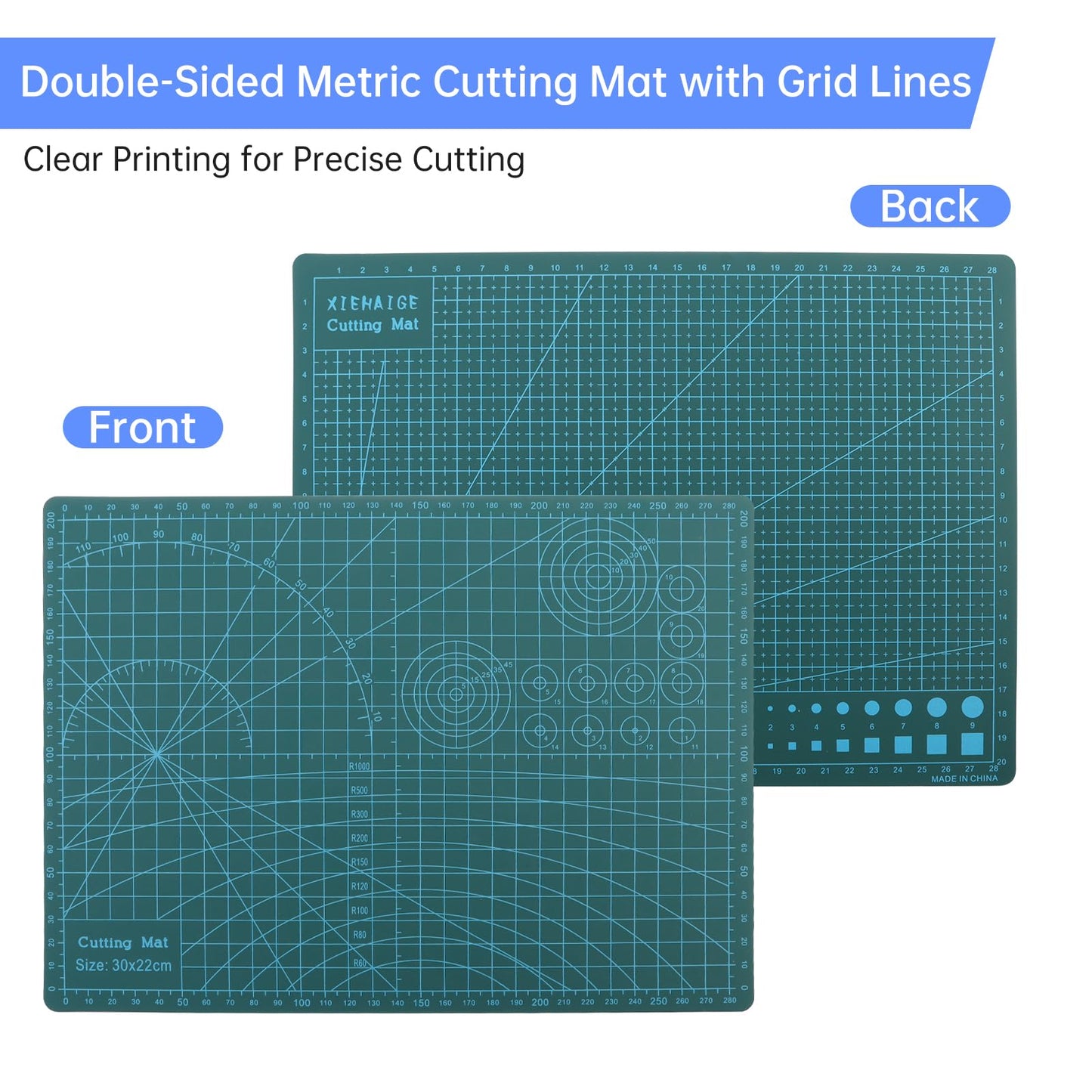 Smgda Rotary Cutter Set, 45mm Fabric Cutter, A4 Cutting Mat 11.8x8.6inch, Dual Scale Quilting Ruler and Craft Knife Set, Ideal for Crafting, Sewing, Scrapbooking, Patchworking